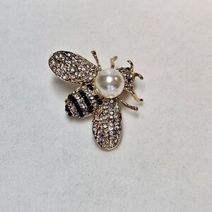 "4 for $20"  Gold and Black Bee Brooch